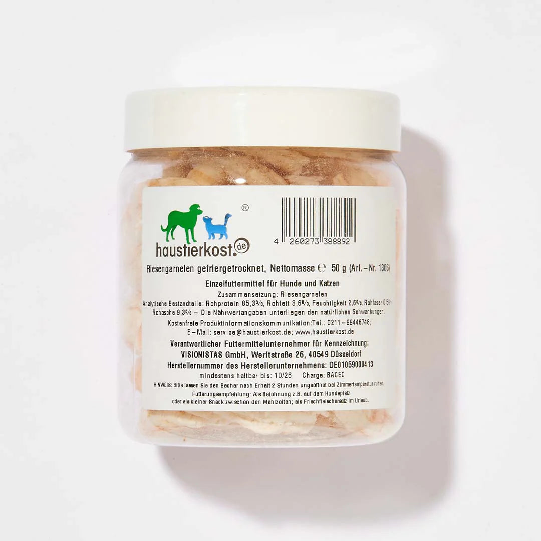 Haustierkost Rejer, frysetørret 50g