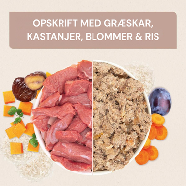 Nutriment opskrift med græskar, kastanjer, blommer og ris