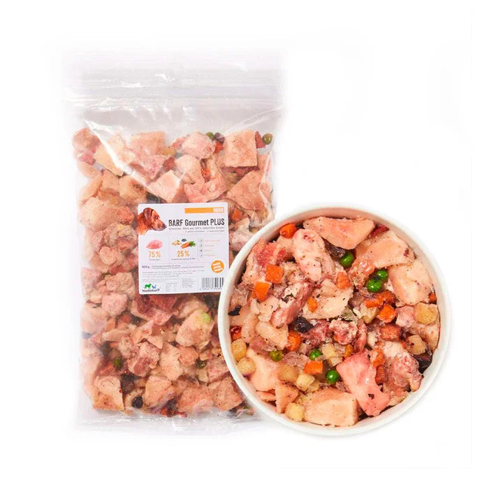 Haustierkost Kylling Gourmet Plus menu, frost 800g (fedtfattig)