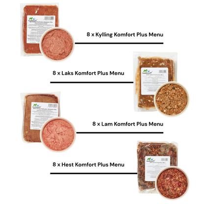 Haustierkost Komfort Plus - Kylling, Laks, Lam & Hest (Indhold 16 kg)