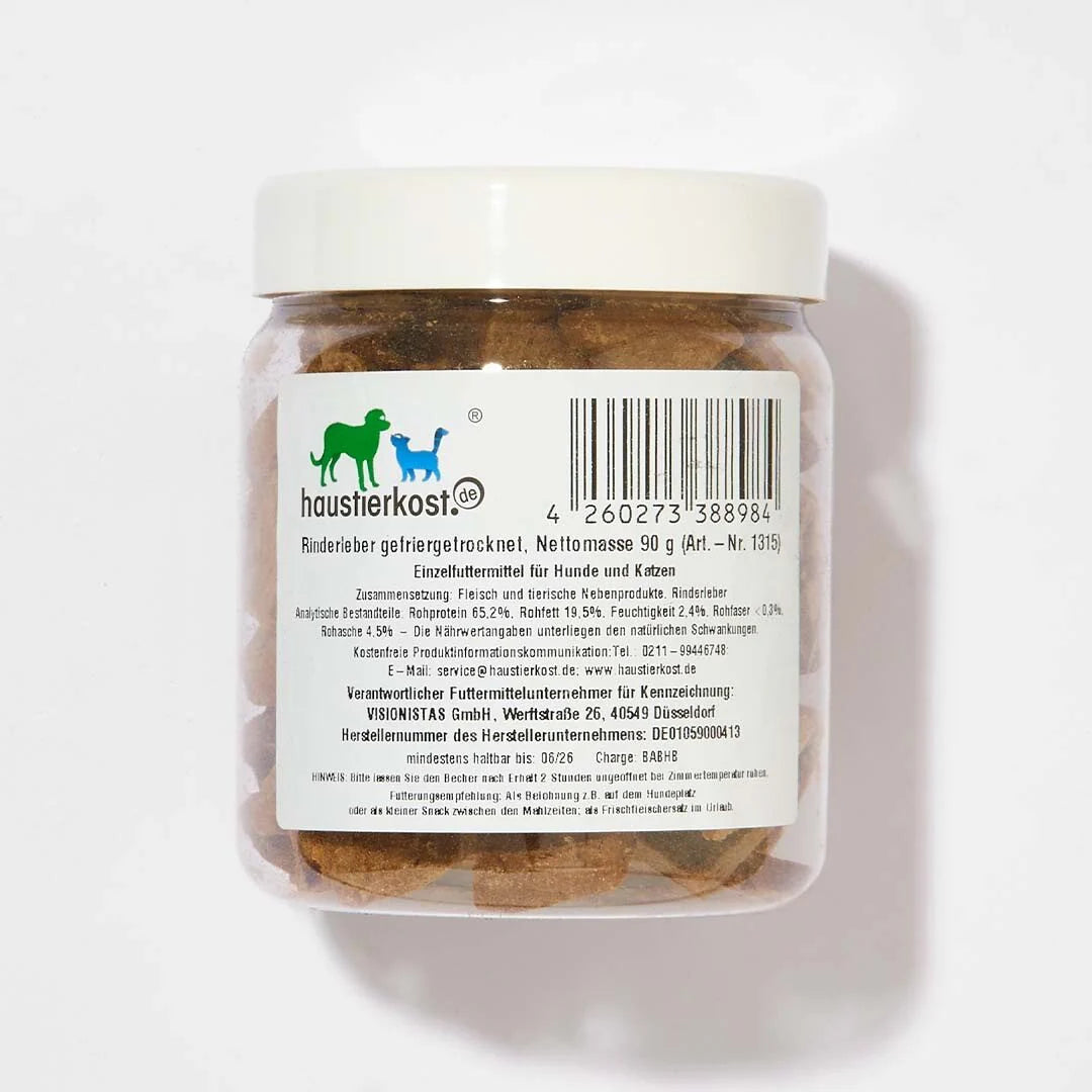 Haustierkost Okselever, frysetørret 90g